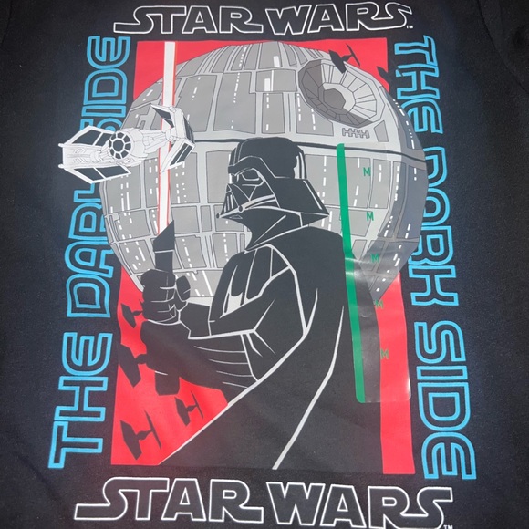 Star Wars Darth Vader Death Star Long Sleeve Graphic T-Shirt - Boys Medium - Picture 3 of 5